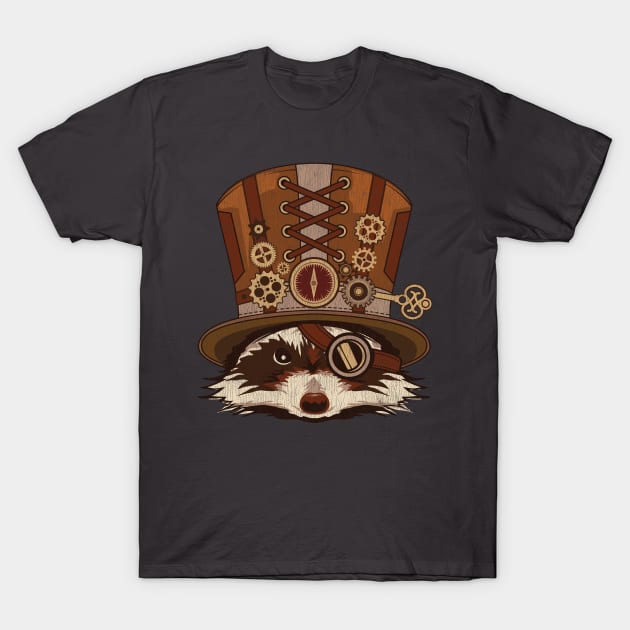 Steampunk Animal Raccoon Vintage Art Gift T-Shirt by propellerhead